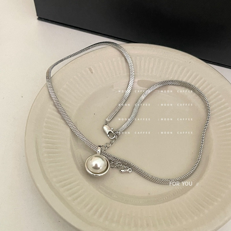 SISSLIA Silver Saturn Shape Inlaid Small Diamond Gold Plated Thick Chain Stack Necklace for Women