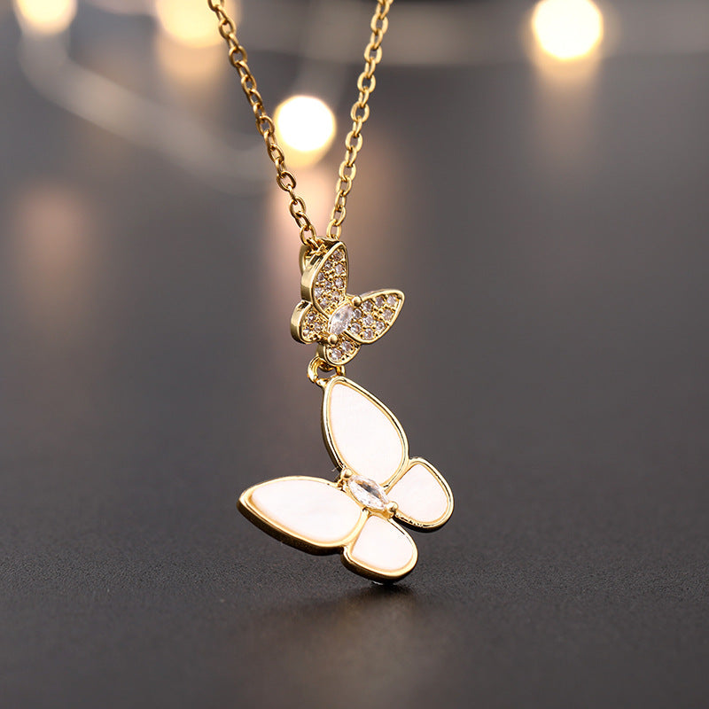 Zircon Butterfly Pendant Charms Jewelry