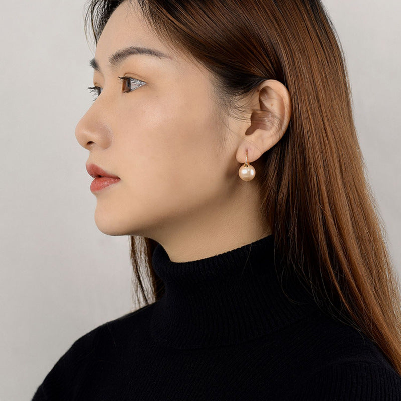 Wedding Pearl Round Earrings