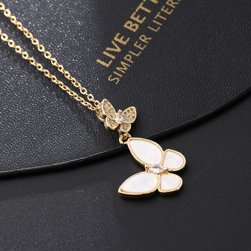 Zircon Butterfly Pendant Charms Jewelry