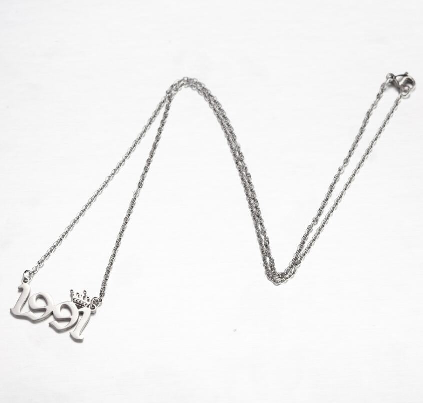 SISSLIA Wholesale 316 Stainless Steel Necklace Birthday Number Pendant Necklace For Women