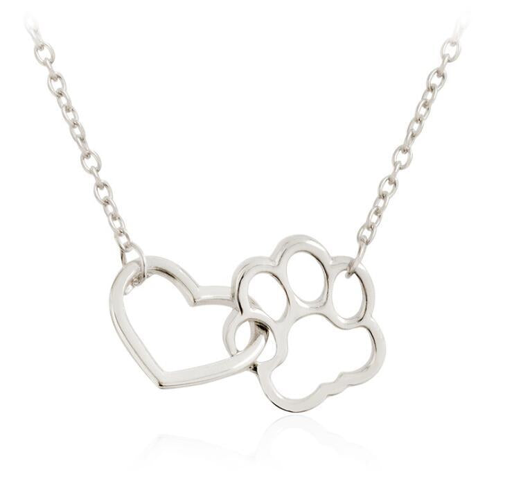 SISSLIA Fashion Cute Pet Animal Dog Cat Love Heart Pendant Necklace For Women Girls Jewelry Necklace For Women