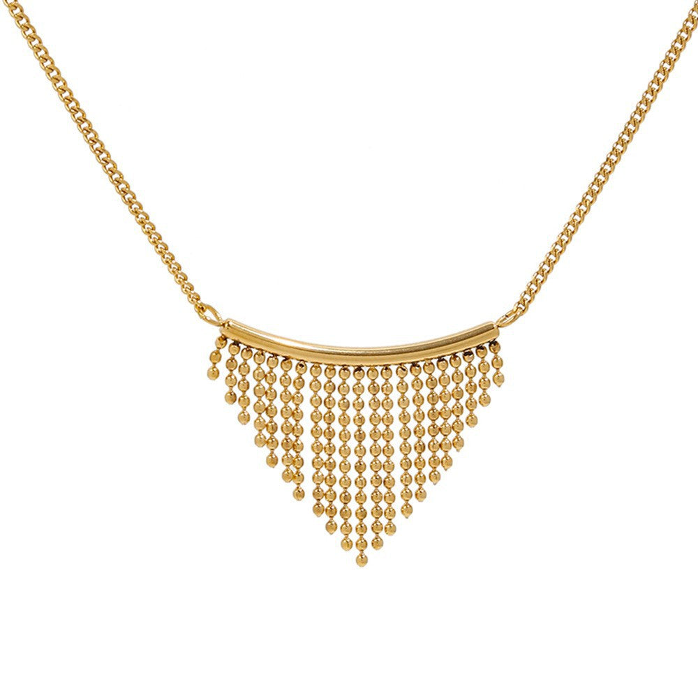 Snake bone chain tassel necklace
