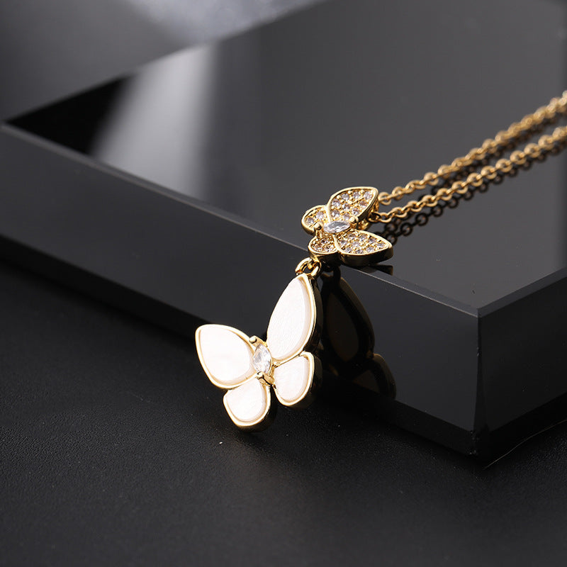 Zircon Butterfly Pendant Charms Jewelry