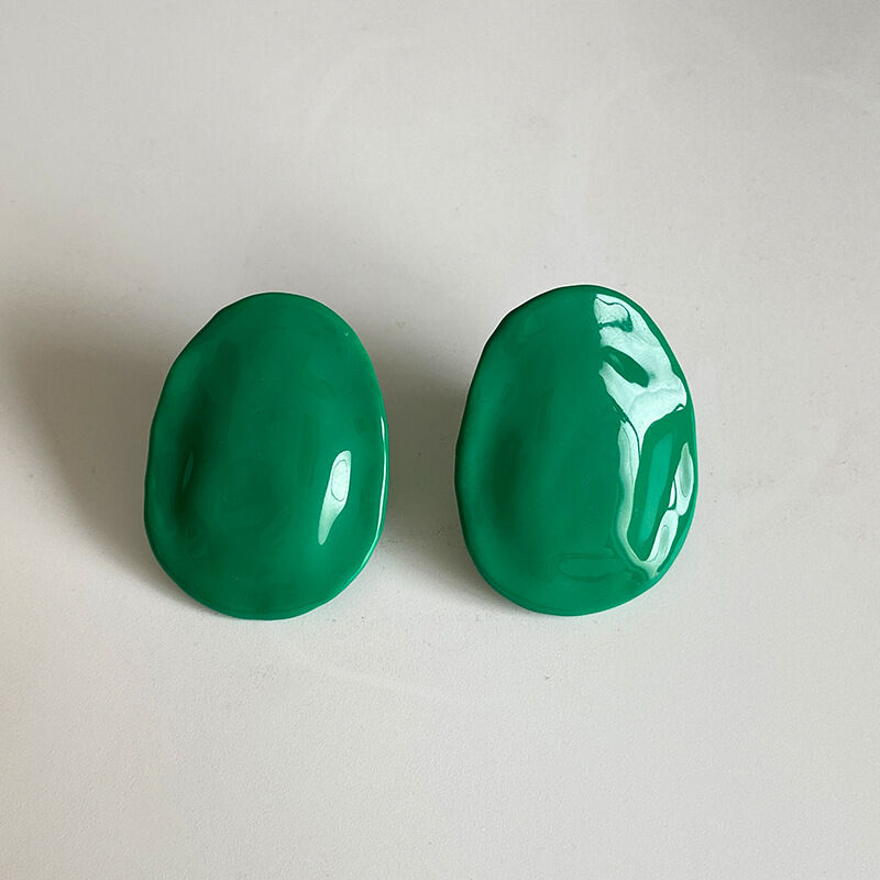 SISSLIA Trendy Irregular Resin Oval Stud Earrings for Women Minimalist Colorful Candy Gloss Ear Jewelry