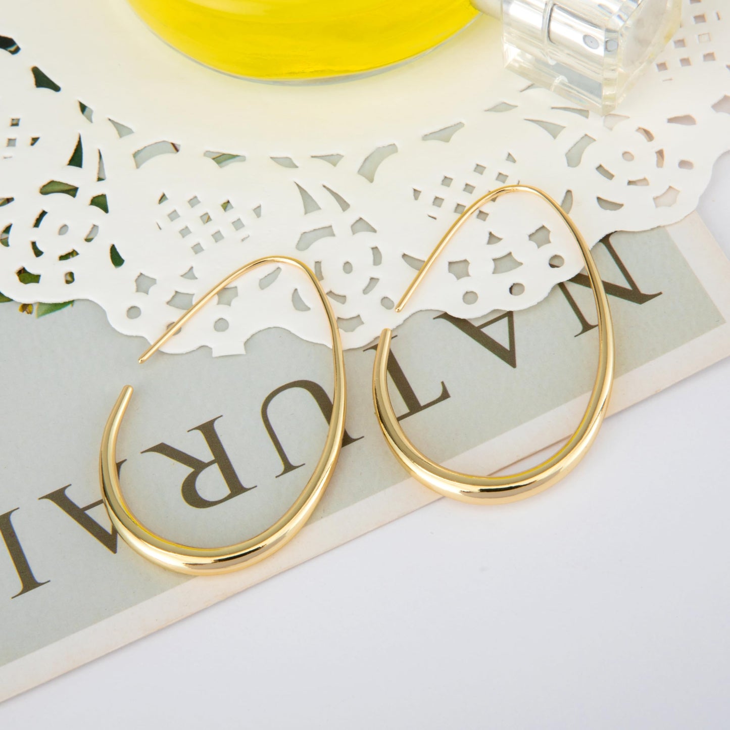 SISSLIA Hot Sale 925 Sterling Silver Needle Geometric Oval Hoop Earrings For Women Simple Desgin Earrings Party Wedding Jewelry