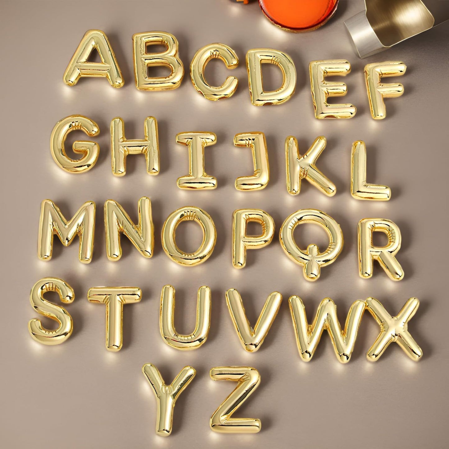 SISSLIA Stainless Steel Bubble letter Initial Pendant Chunky Women Personality Jewelry Gold Plated Balloon 26 Letter Necklaces