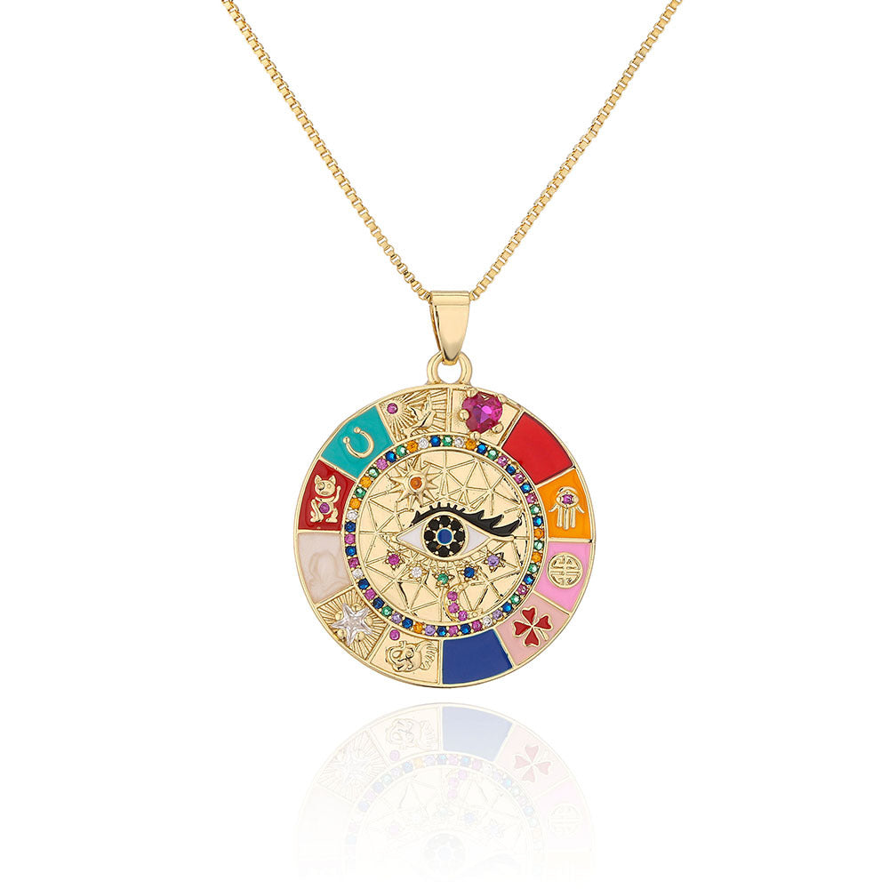 Sisslia 2024 Trend 18K Gold Plated Round Necklace Jewelry For Women's Girls Jewelry Gifts