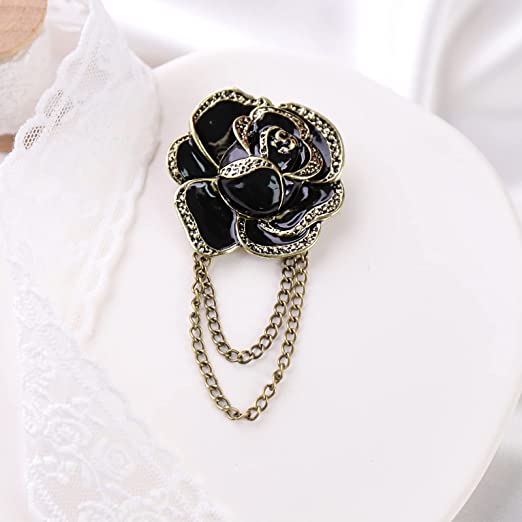Fashion black Rhinestone Brooch