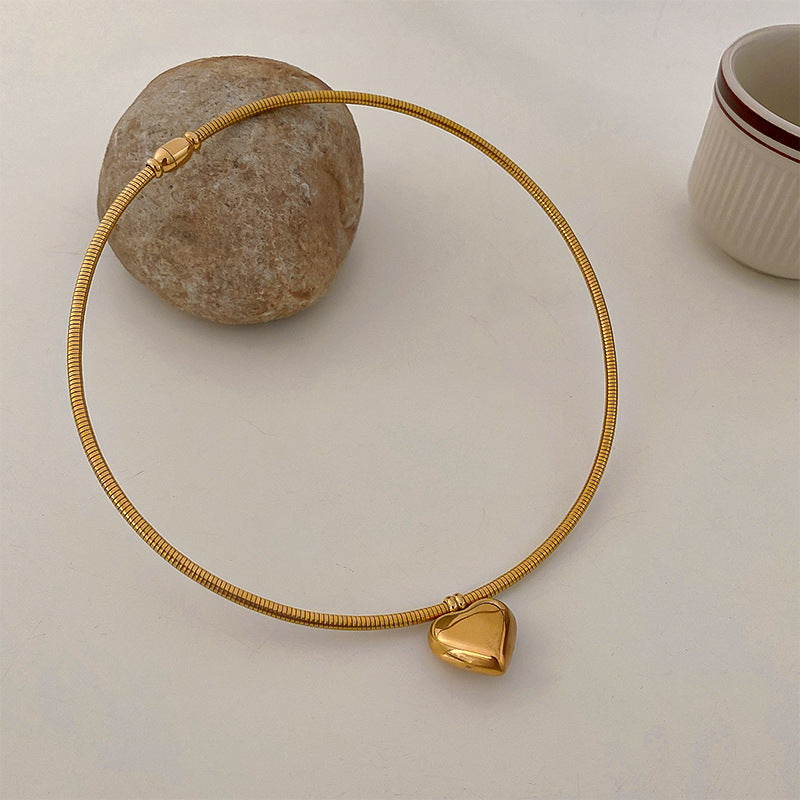 Gold Heart Pendant Necklace