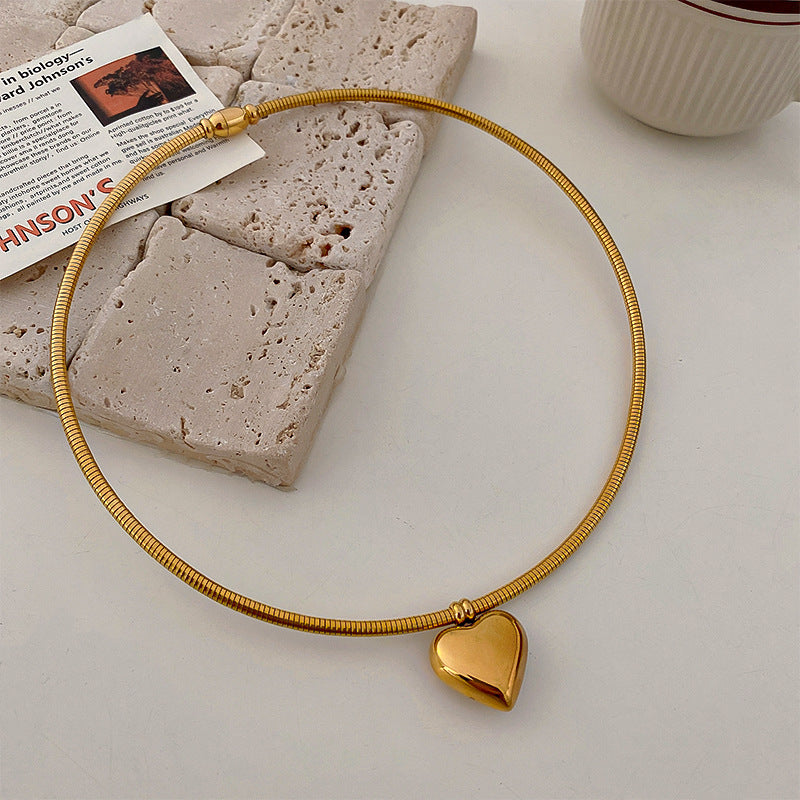 Gold Heart Pendant Necklace