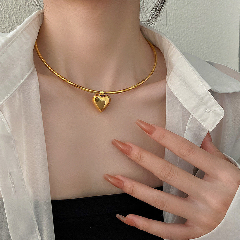 Gold Heart Pendant Necklace