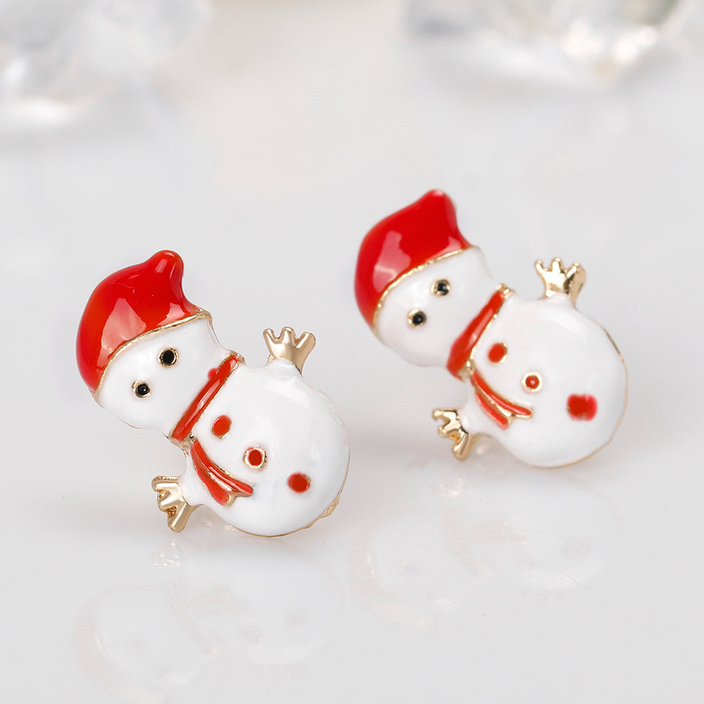 Snowman Christmas Earrings
