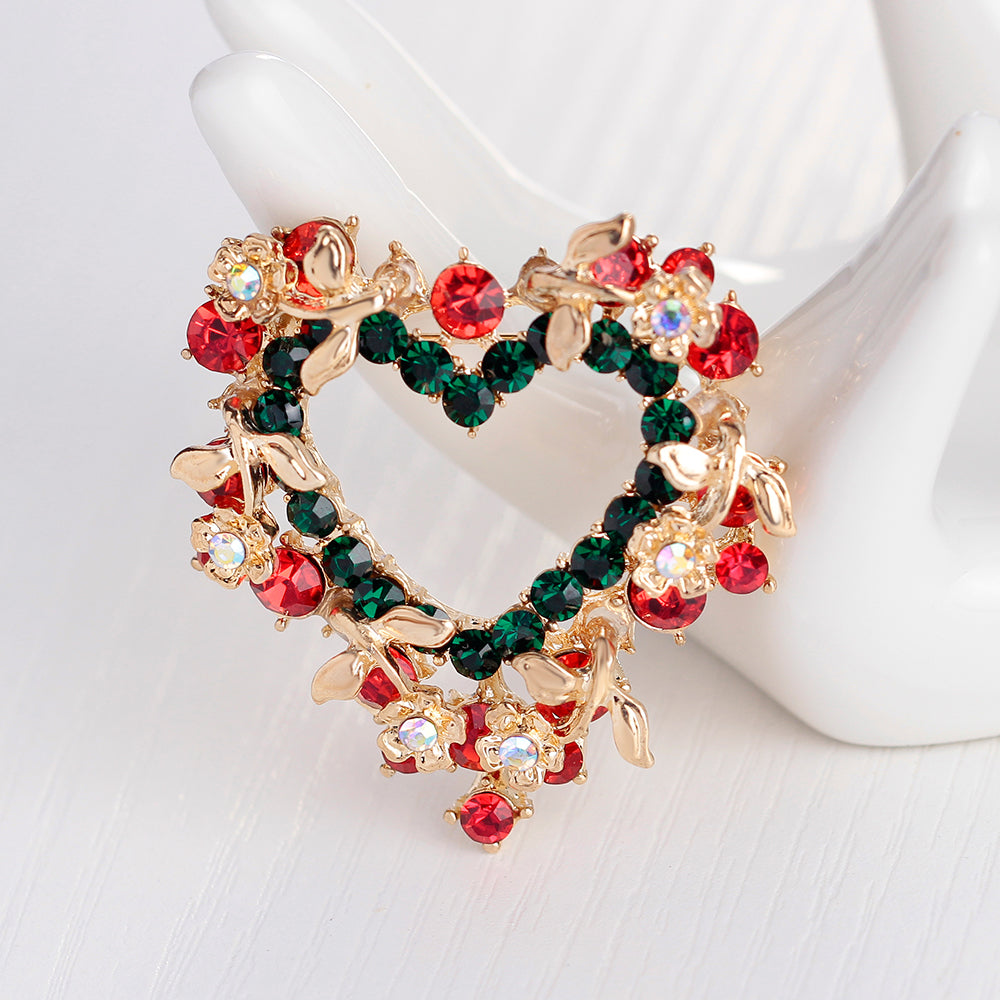 heart shape Flower Brooches