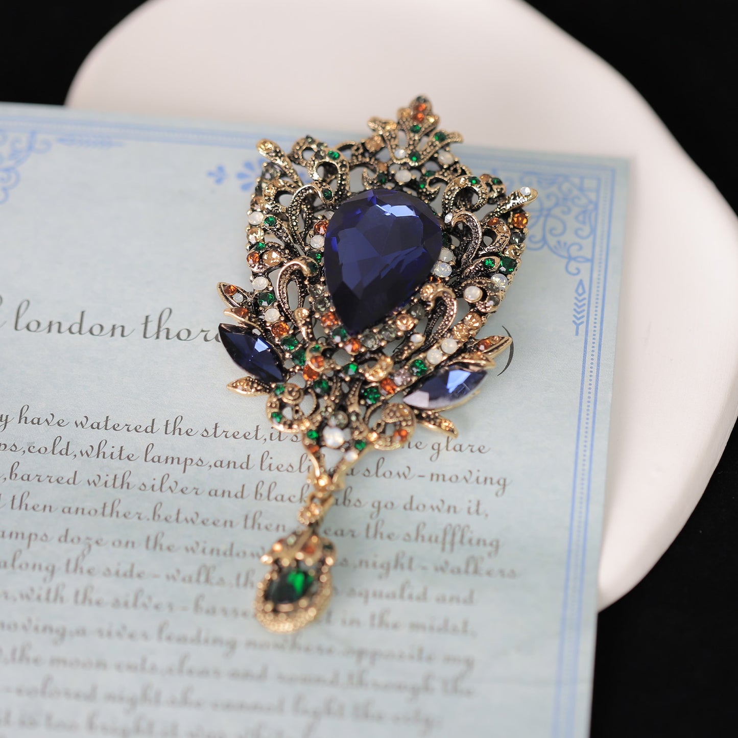 Royal Blue Bouquey coat brooch