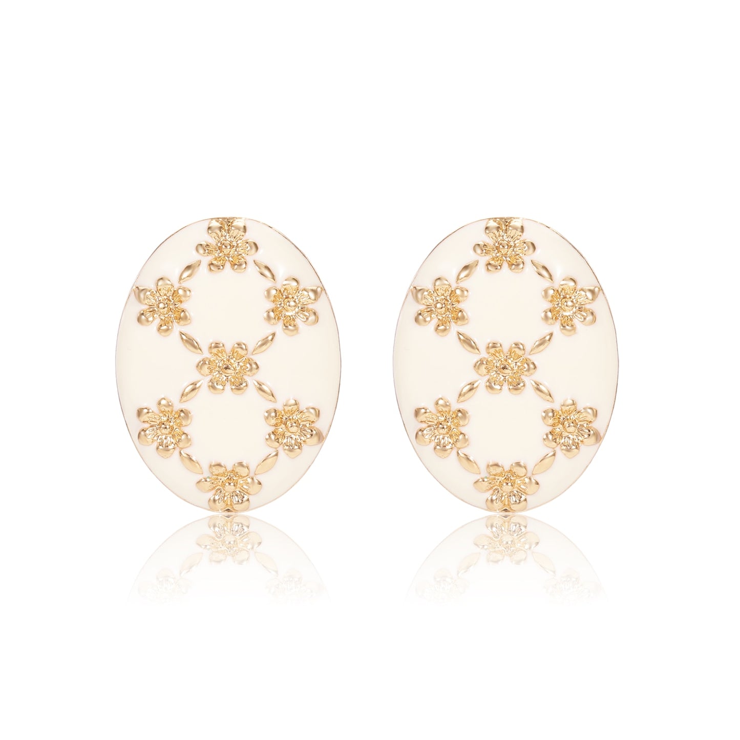 Oval Vintage 925 Sterling Silver Earrings