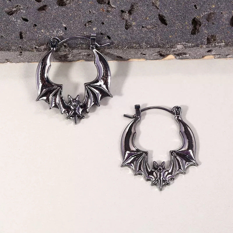 SIsslia European and American Fashion New Retro Batpunk Hip Hop Earrings
