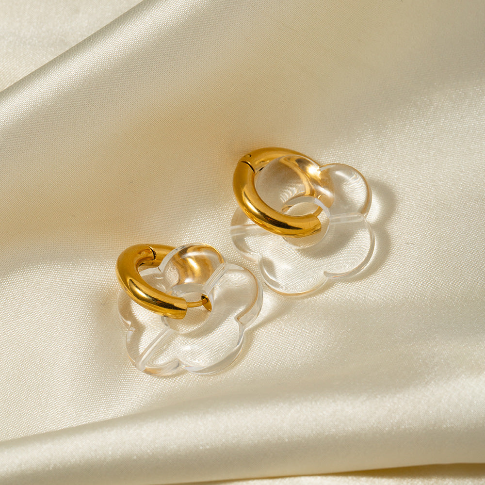 SISSLIA New 18k Gold Stainless Steel Chubby C-Shaped Personality Earrings gift for Women