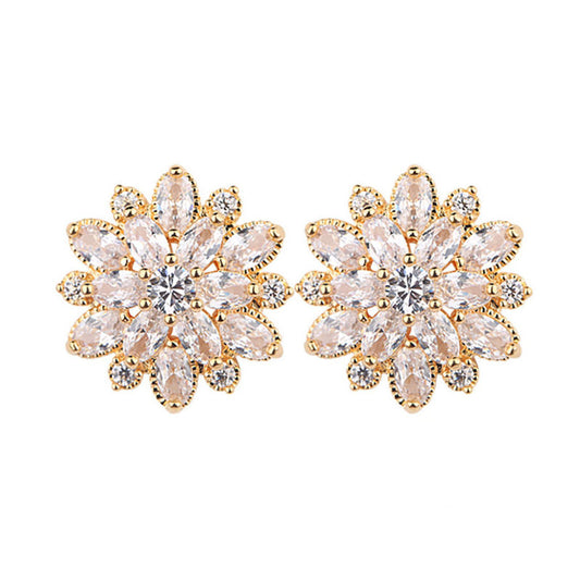 Shinny Flower Stud Earrings