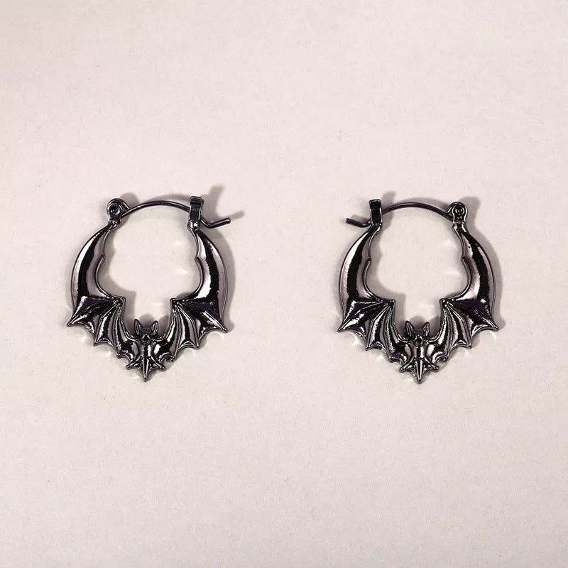 SIsslia European and American Fashion New Retro Batpunk Hip Hop Earrings