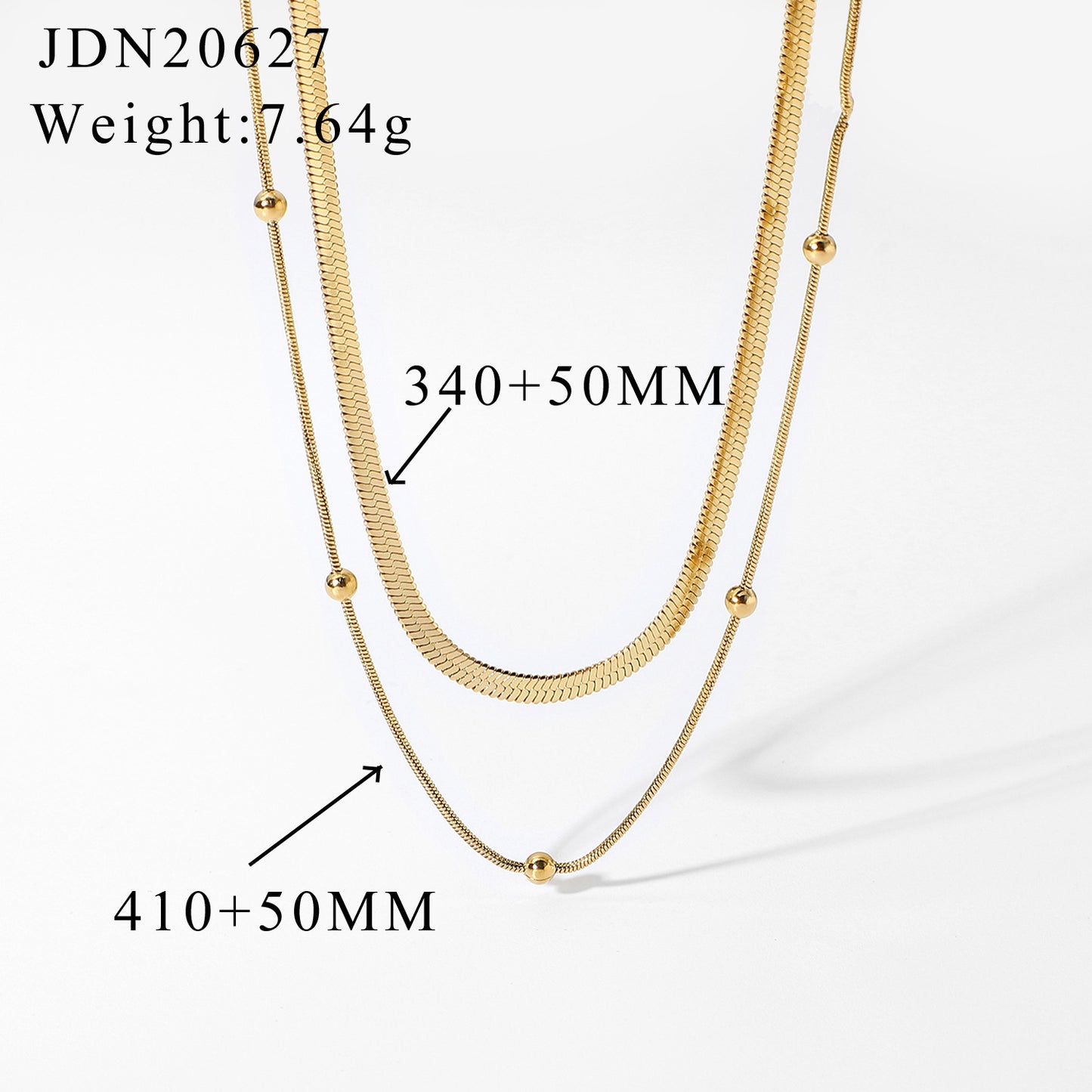 SISSLIA New Fashion Overlay Stainless Steel Collar 14K Gold-Plated Round Snake Chain for Women