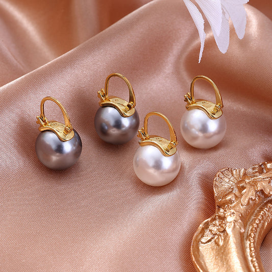 Wedding Pearl Round Earrings