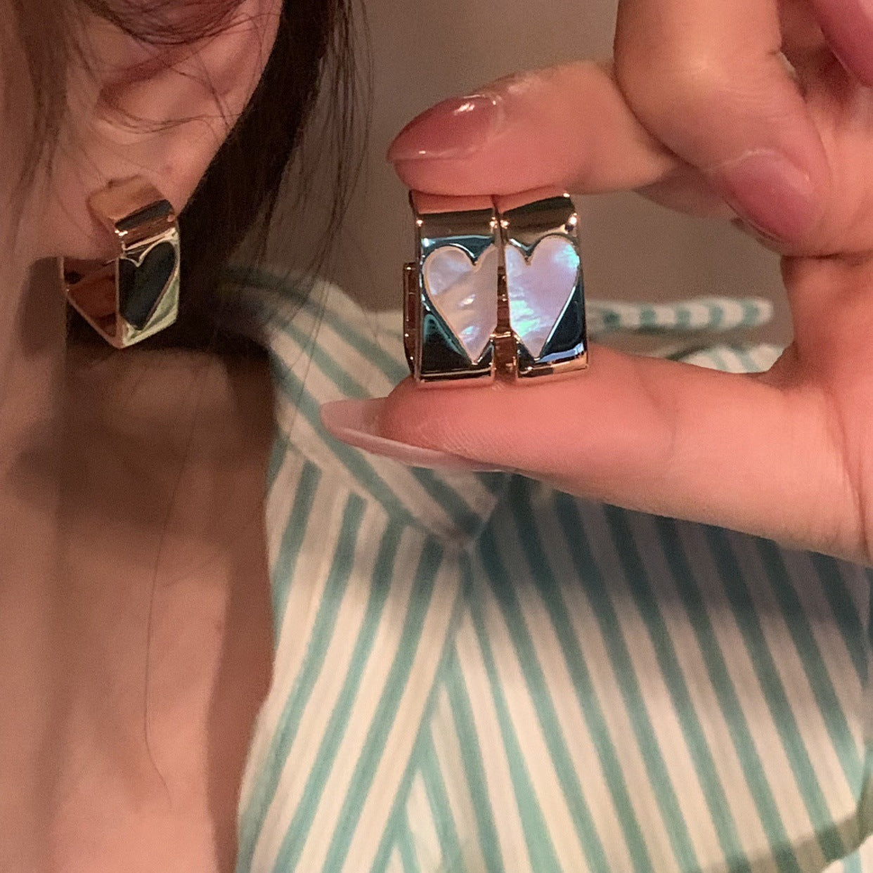 Fashion heart Stud Earrings