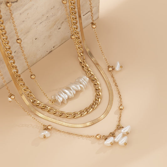 Sisslia Gold Necklace Multi-layer Ocean Style Gold Plated Alloy Necklaces Jewelry Personality Necklaces For Women