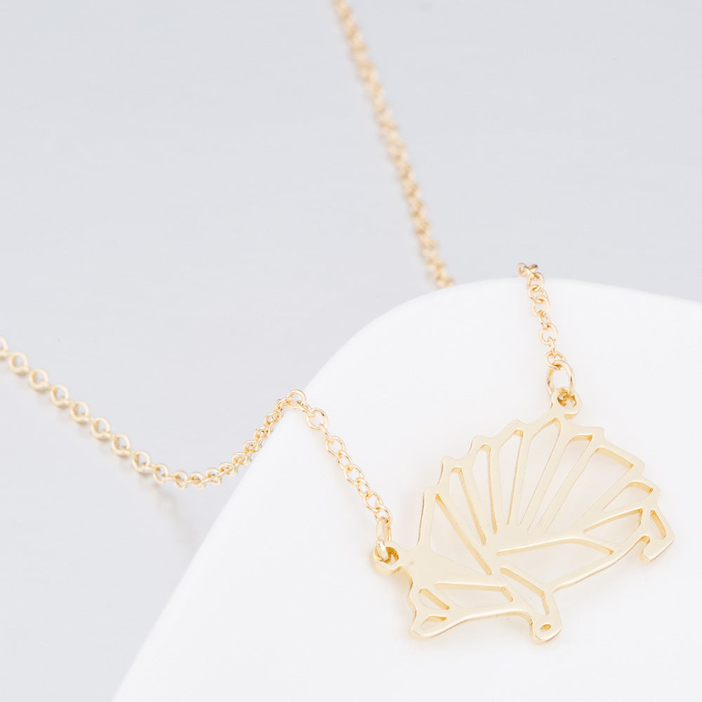 SISSLIA Creative Statement Hollow Hedgehog Necklace Geometric Stainless Steel Necklace For Women Men