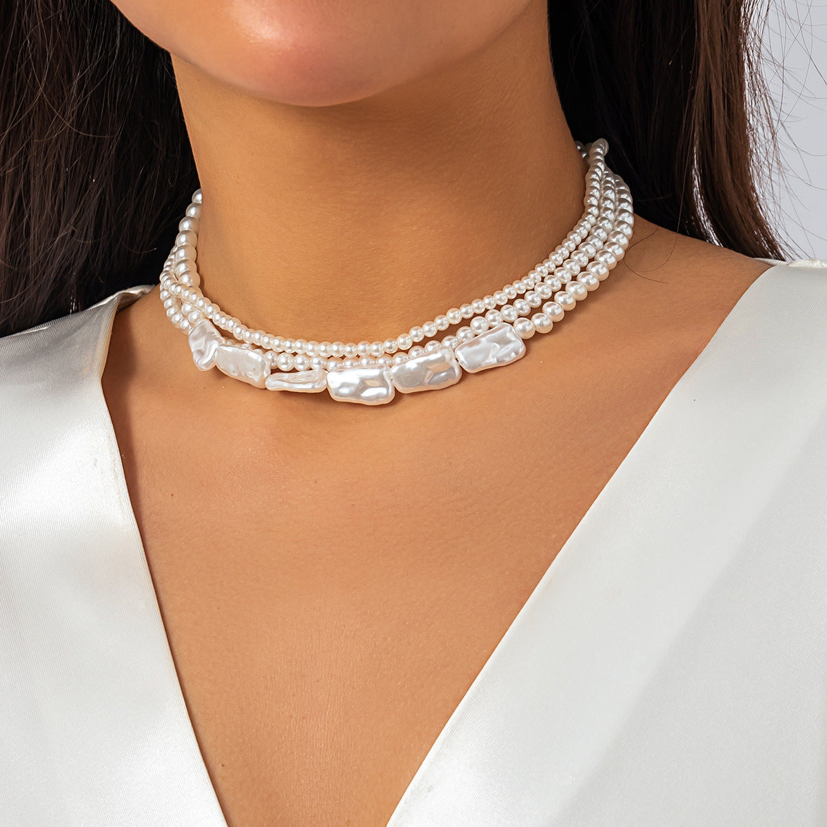 Sisslia Multi-layer Fine Jewelry Necklaces Gold Plated Alloy Pearl Necklace Personality Bohemian Fine Jewelry Necklaces