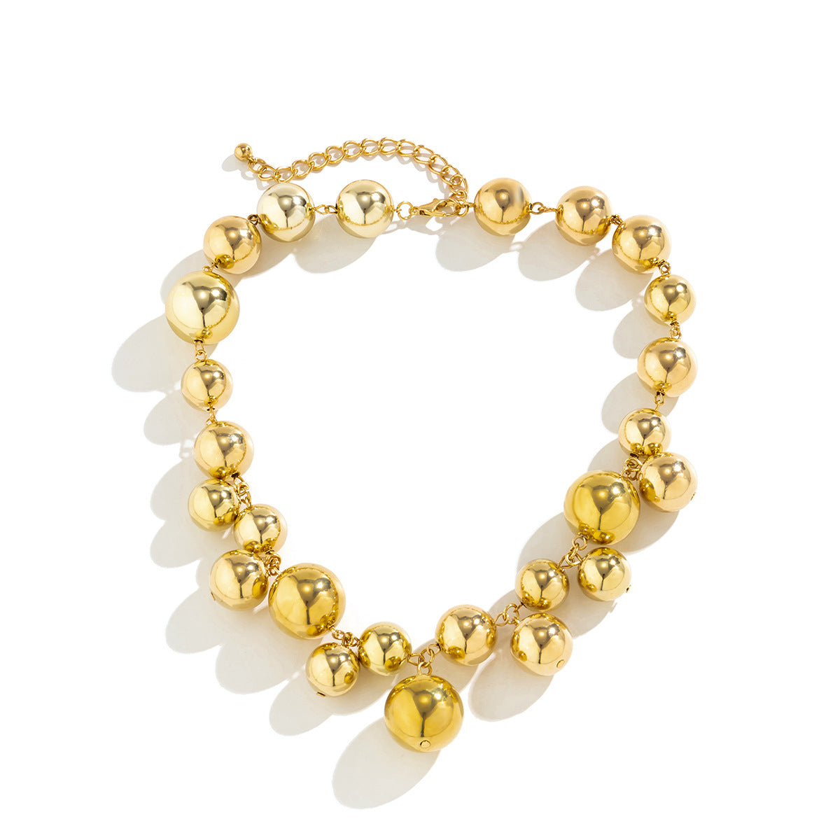 Sisslia Chain Necklace Fashion Style Gold Plated Alloy 18k Gold Necklace Personality Big Pearl Necklace For Women