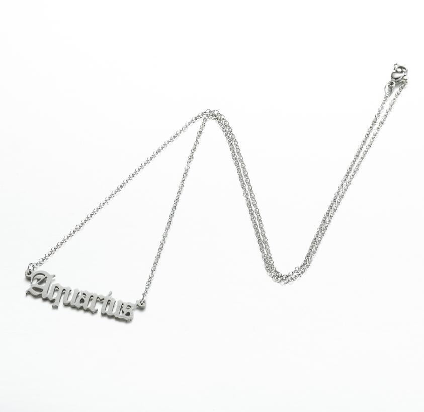 SISSLIA Gold Plated Stainless Steel Women Fashion Astrology Pendant Zodiac Sign Horoscope Necklace For Women