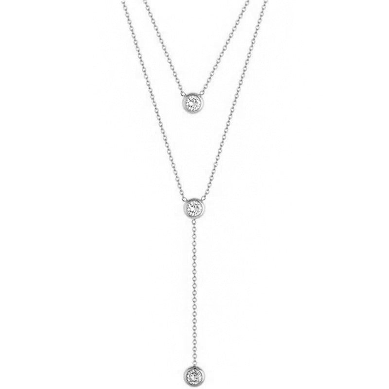 SISSLIA Stainless Steel Hollow Necklace Fashion Long Geometric Sweater Chain Women Necklace Jewelry For Women