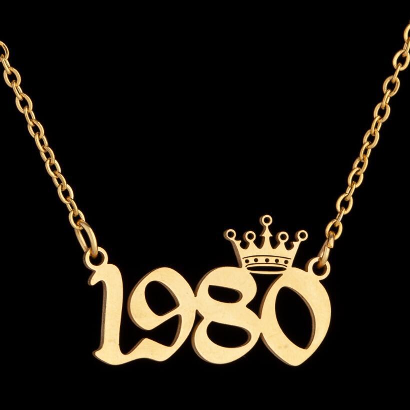 SISSLIA Wholesale 316 Stainless Steel Necklace Birthday Number Pendant Necklace For Women