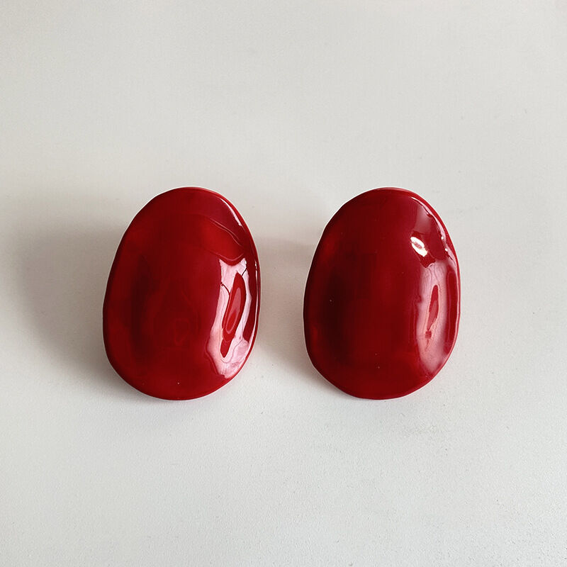 SISSLIA Trendy Irregular Resin Oval Stud Earrings for Women Minimalist Colorful Candy Gloss Ear Jewelry