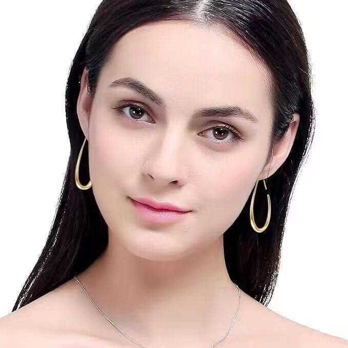 SISSLIA Hot Sale 925 Sterling Silver Needle Geometric Oval Hoop Earrings For Women Simple Desgin Earrings Party Wedding Jewelry