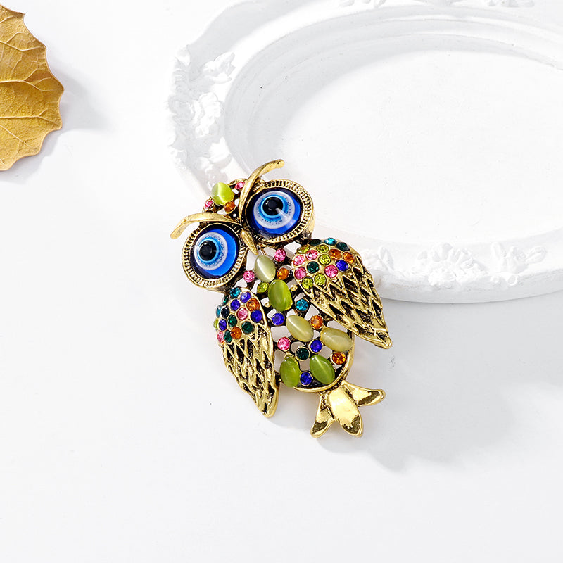 Owl Brooch Corsage Crystal Brooches