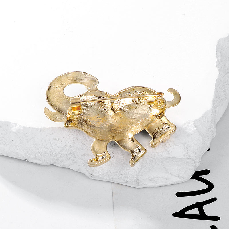 Rhinestone Elephant Brooches