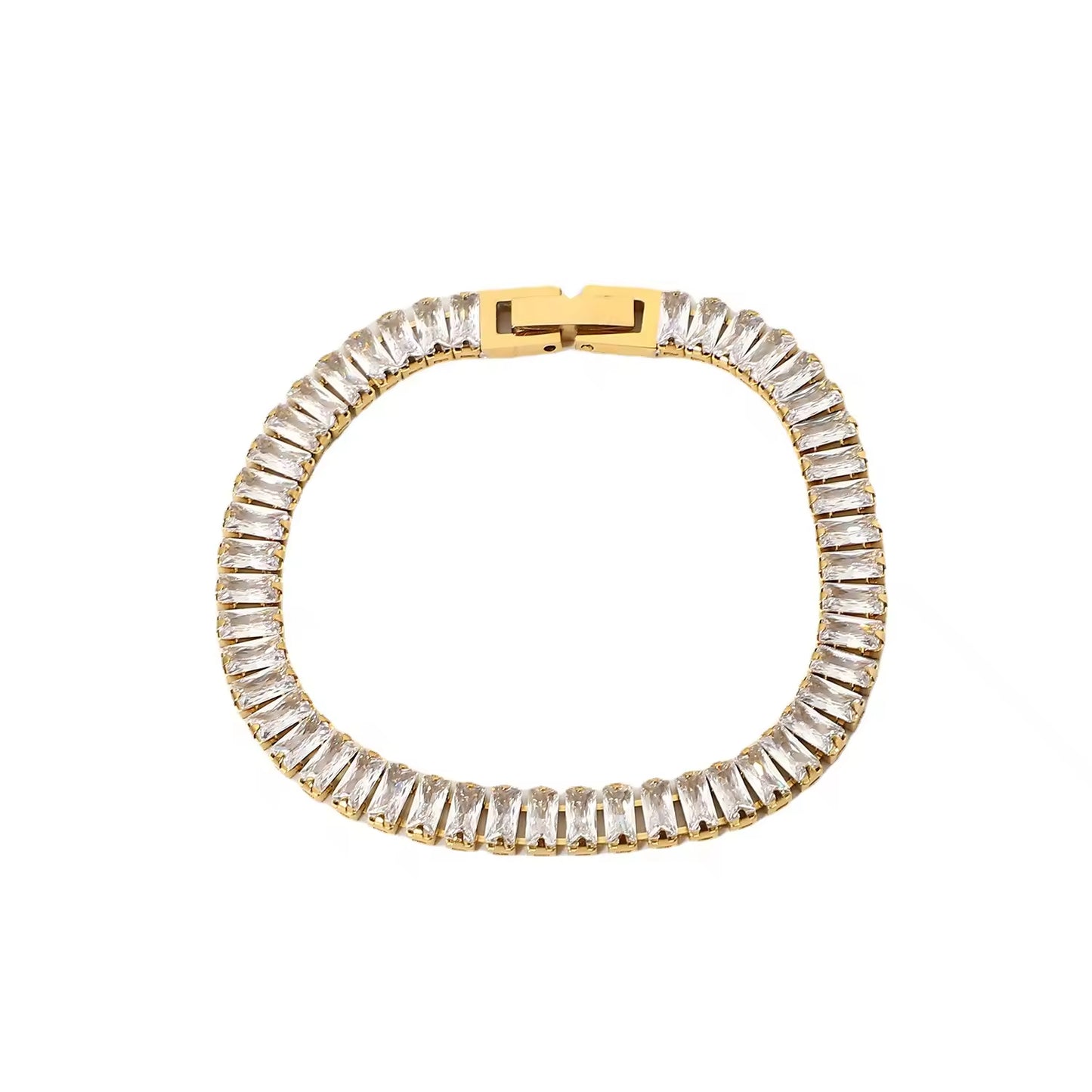 Sisslia Fashion New Premium Full Diamond Zircon Titanium Steel Color-proof Bracelet for Women
