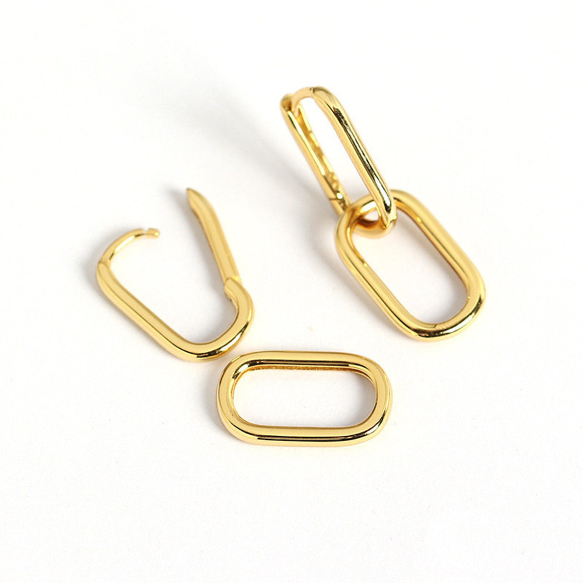 SISSLIA Geometric Square Oval Hoop Earrings for Women Vintage Golden Drop Dangle Hot Elegant Love Earrings Gift