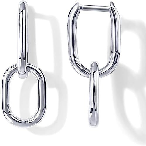 SISSLIA Geometric Square Oval Hoop Earrings for Women Vintage Golden Drop Dangle Hot Elegant Love Earrings Gift