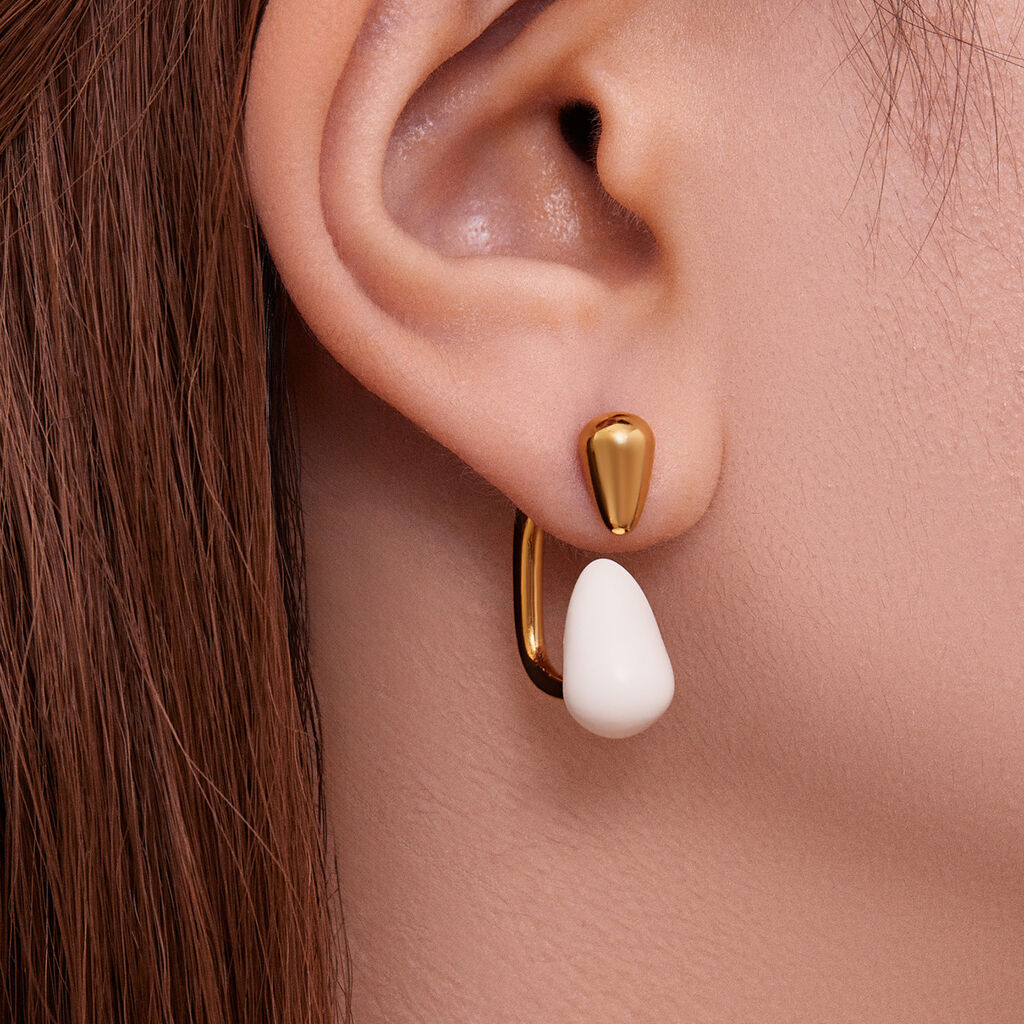 SISSLIA Minimalist Style Multi-Color Enamel Glaze Water Drop Earrings Plated 18K Gold Oil-Drip Personalized Versatile