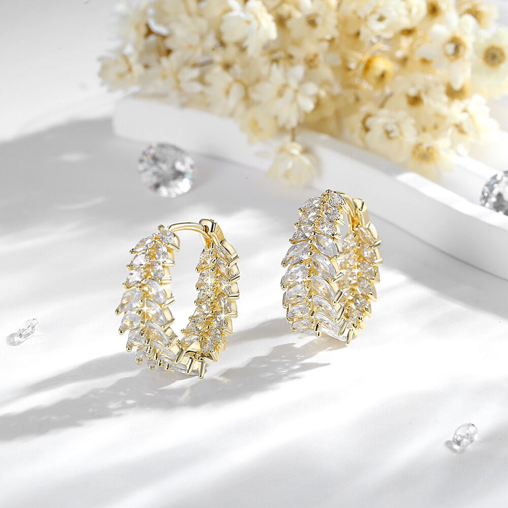SISSLIA New Design Circle Earrings Luxury Shiny Full Zircon Wheat Hoop Earrings for Women Fashion Party Jewelry Accessorie