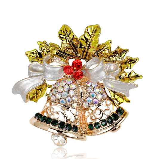 Rhinestone Enamel Bell Brooches