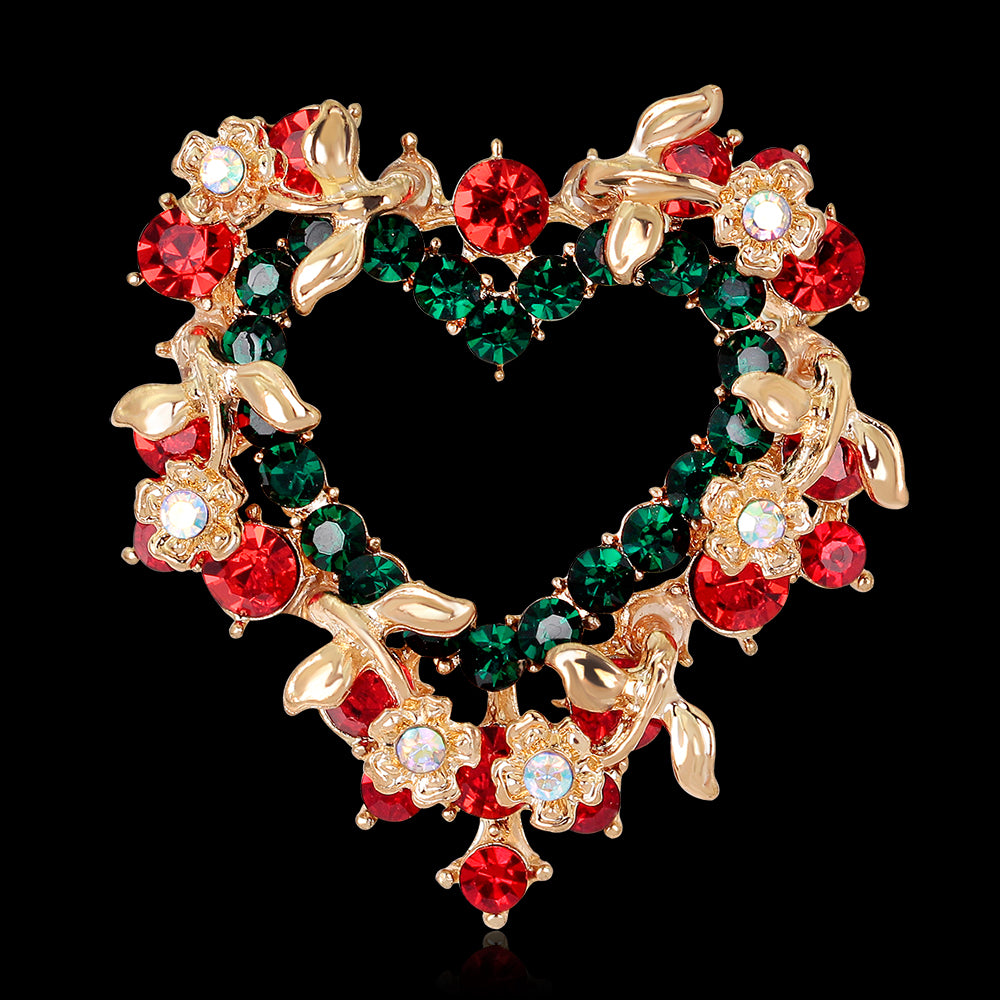 heart shape Flower Brooches