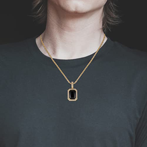 Rectangle Gemstone Pendant Necklace