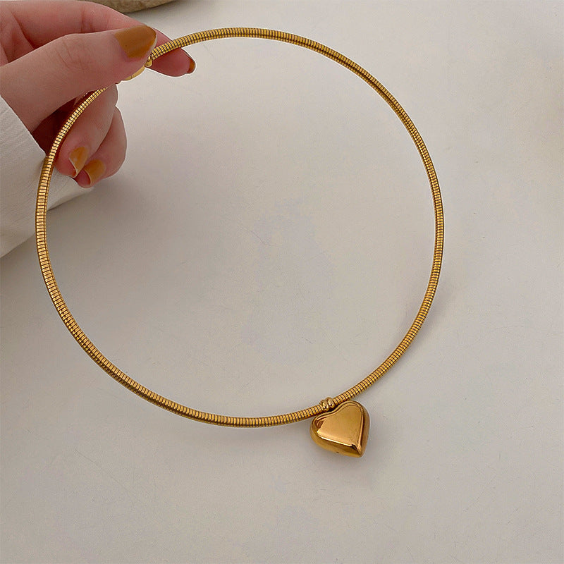Gold Heart Pendant Necklace