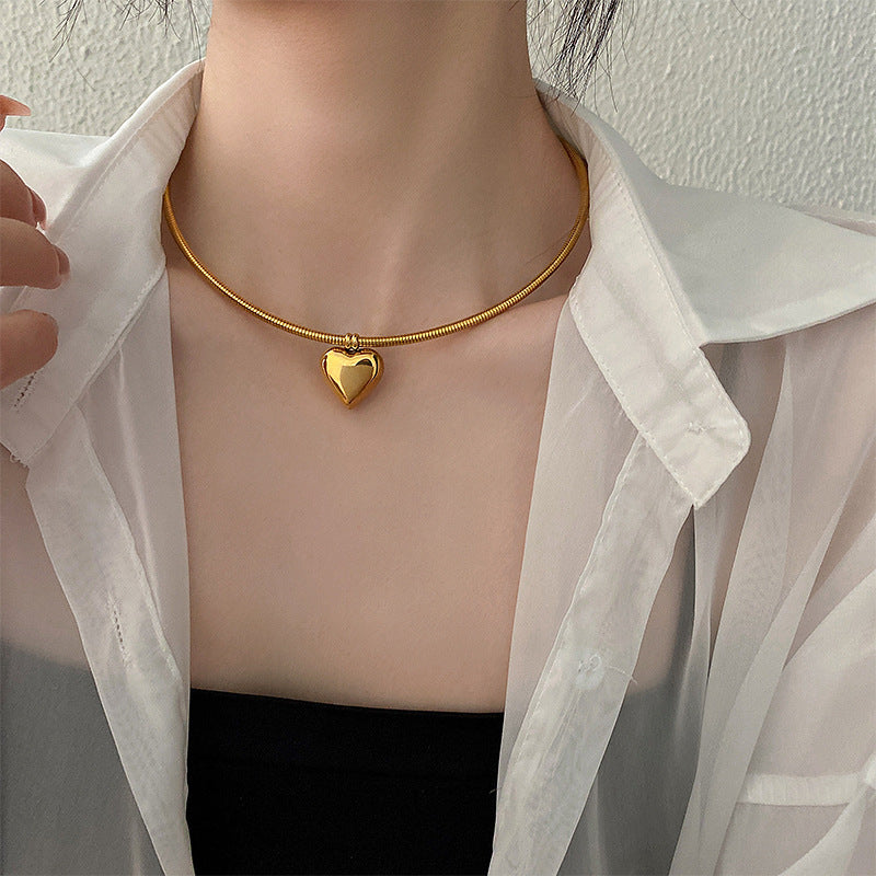 Gold Heart Pendant Necklace