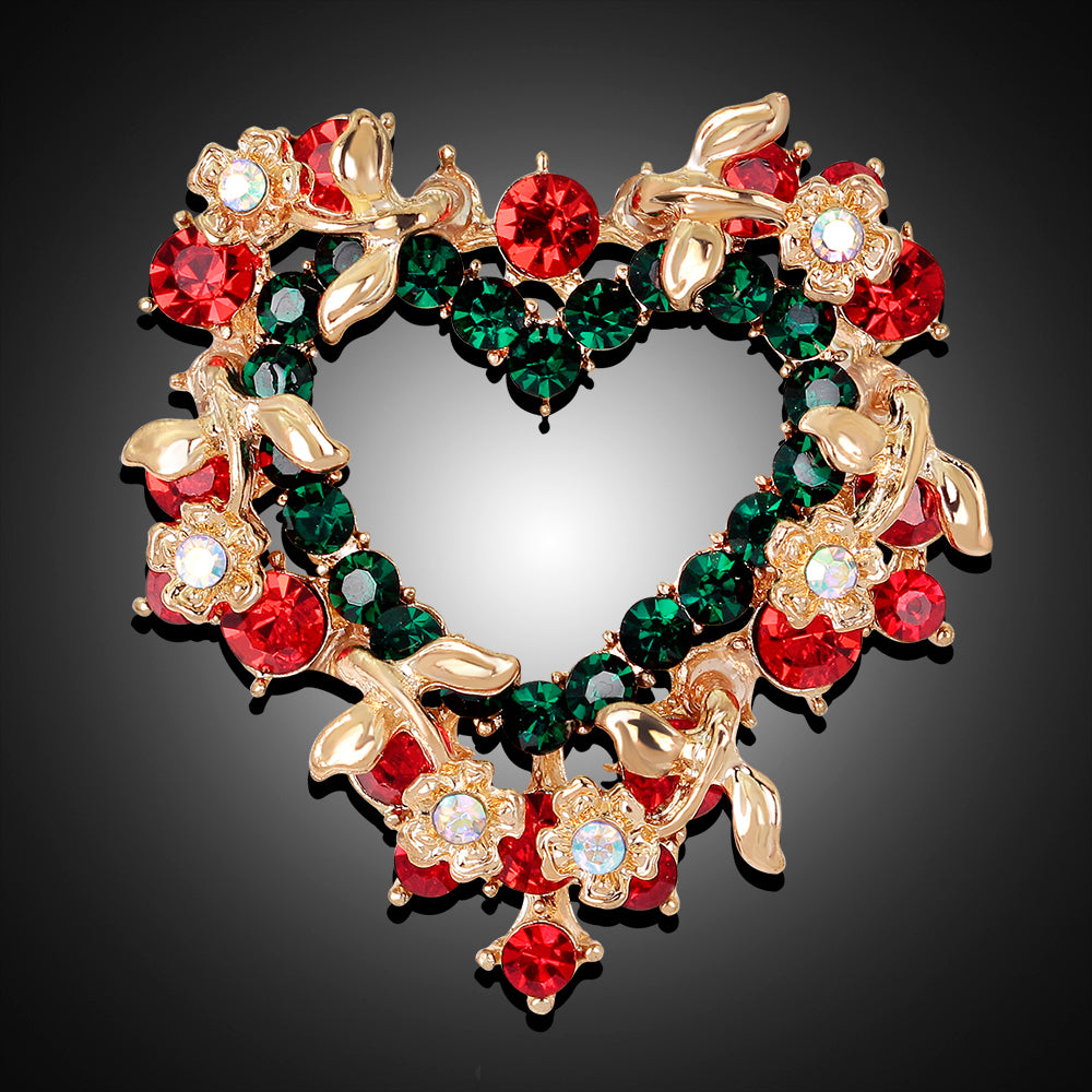 heart shape Flower Brooches