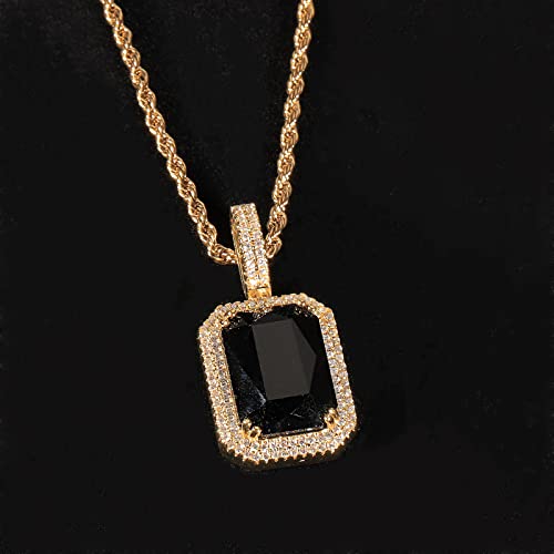Rectangle Gemstone Pendant Necklace